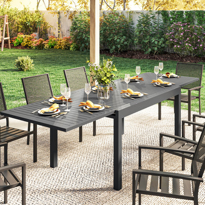 Outsunny Mesa De Jardín Exterior Extensible 135/270x90 Cm De Aluminio Gris_4
