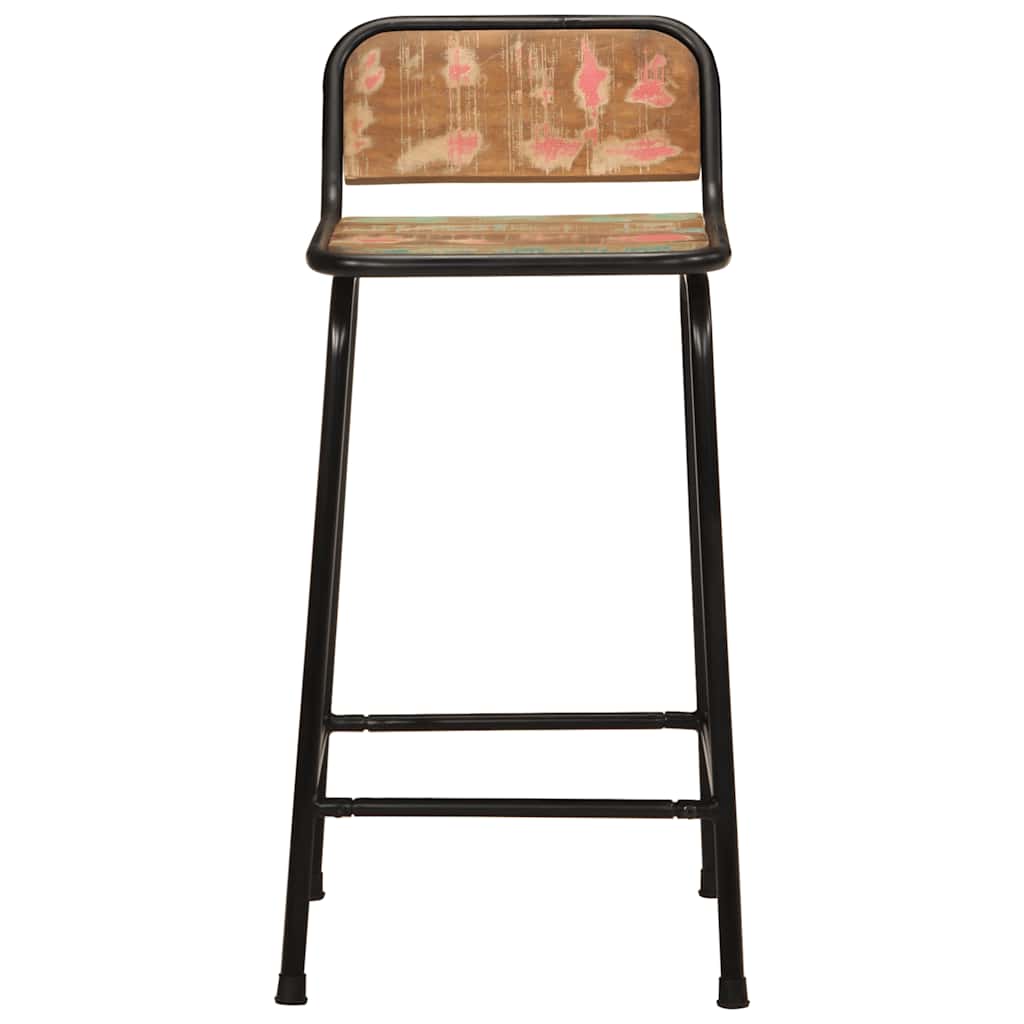 Taburetes De Barra 2 Uds 46x35,5x80 Madera Maciza Reciclada_0