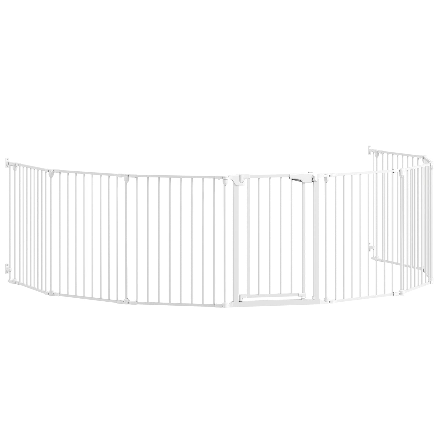 Pawhut Barrera Para Perros Plegable Puerta Con Cierre Doble Blanco_0