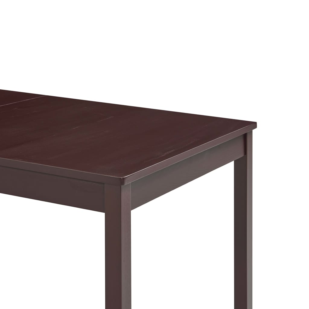 Mesa De Comedor De Madera De Pino Marrón Oscuro 140x70x73 Cm_2