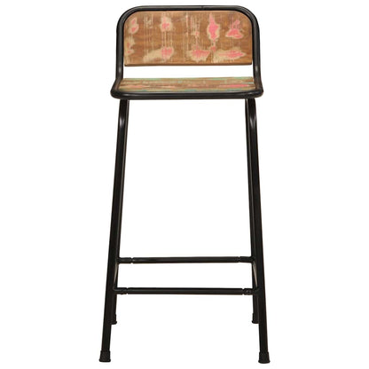 Taburetes De Barra 4 Uds 46x35,5x80 Madera Maciza Reciclada_0