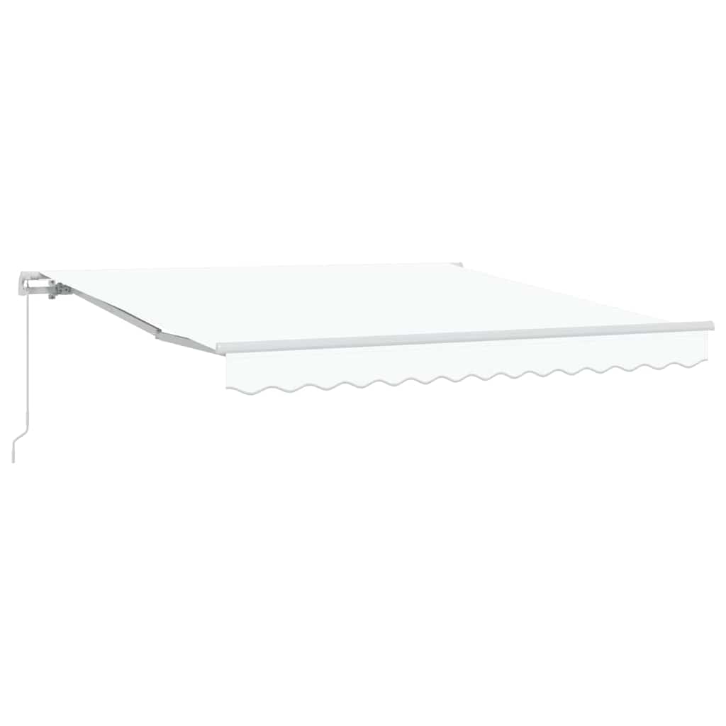 Toldo Retráctil Blanco 350 X 250 Cm Poliéster Y Aluminio_0