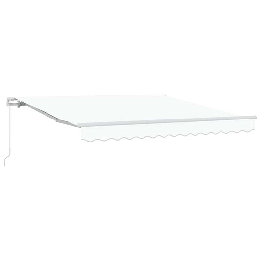 Toldo Retráctil Blanco 350 X 250 Cm Poliéster Y Aluminio_0