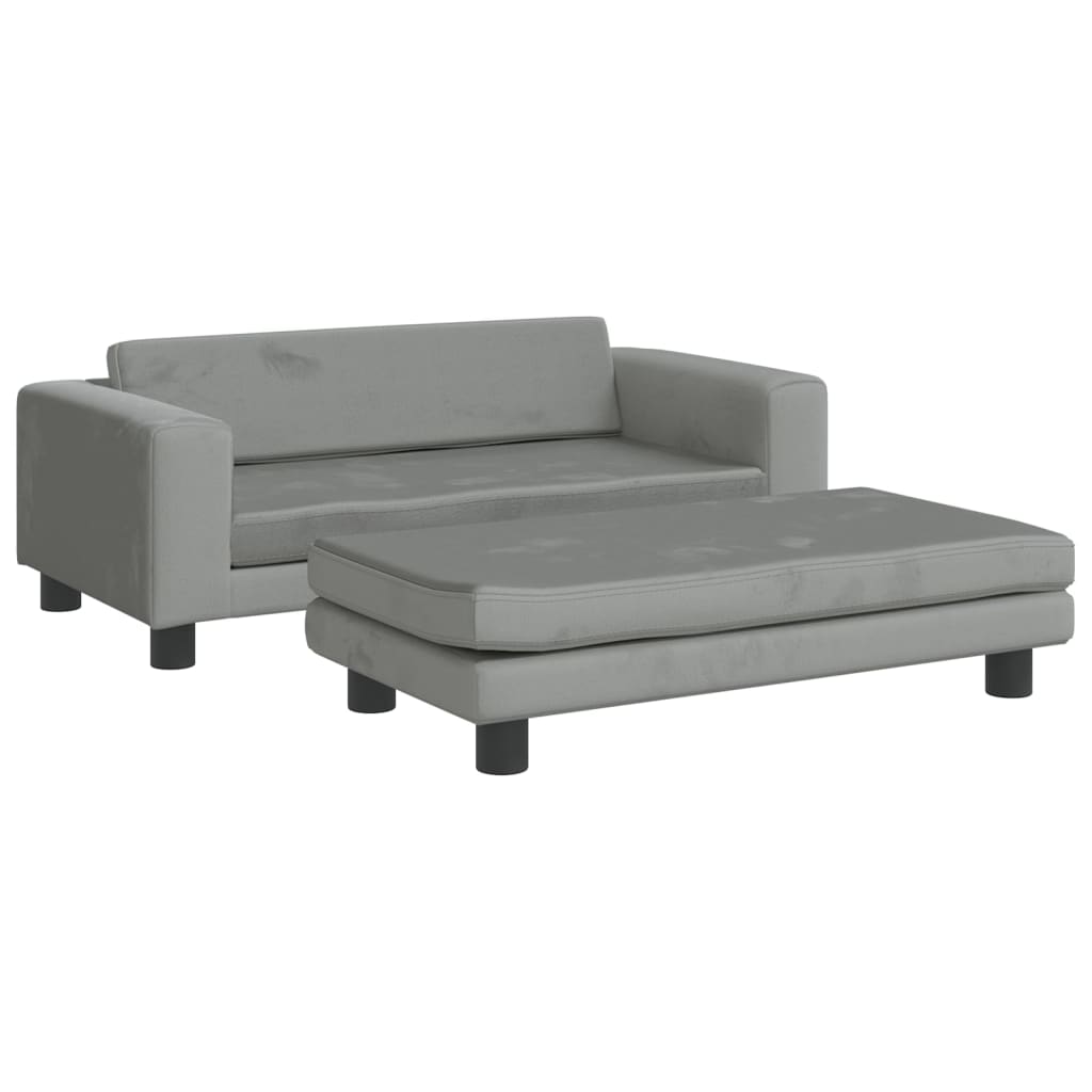 Cama De Perros Con Extensión Terciopelo Gris Claro 100x50x30 Cm / Vetonek_5