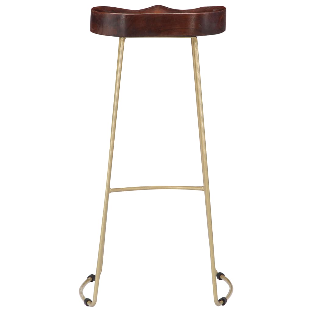 Taburetes De Cocina Gavin 2 Unidades Madera Maciza De Mango_1