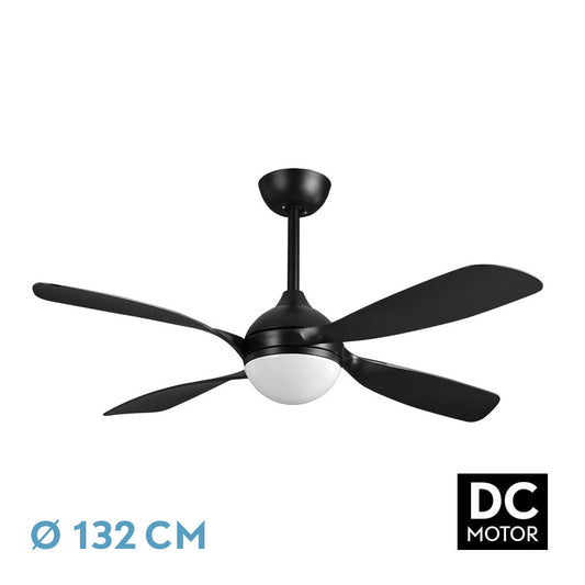 Ventilador Dc Livorno 30w 3250lm Negro 132d 4aspas 3000k,4500k,6000k, Remoto+ Temporizador+ Memoria_0