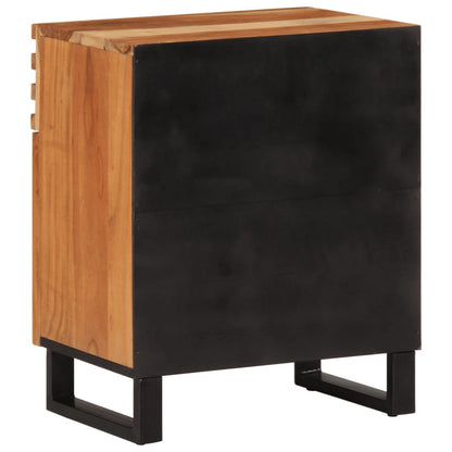 Mesita De Noche Madera Maciza De Acacia 50x34x60 Cm_2