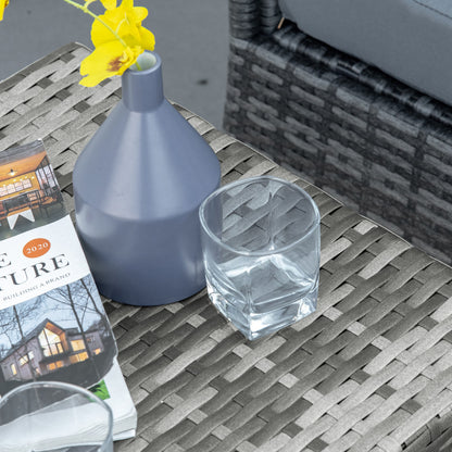 Outsunny Mesa De Jardín De Ratán Con Patas De Metal 45x45x44 Cm Gris_4