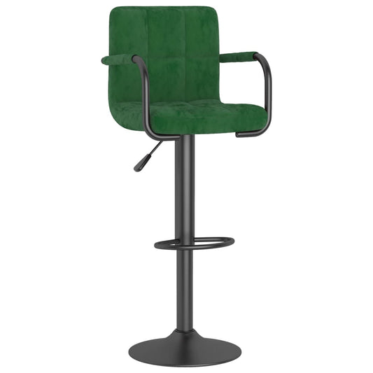 Taburete De Cocina De Terciopelo Verde Oscuro_0