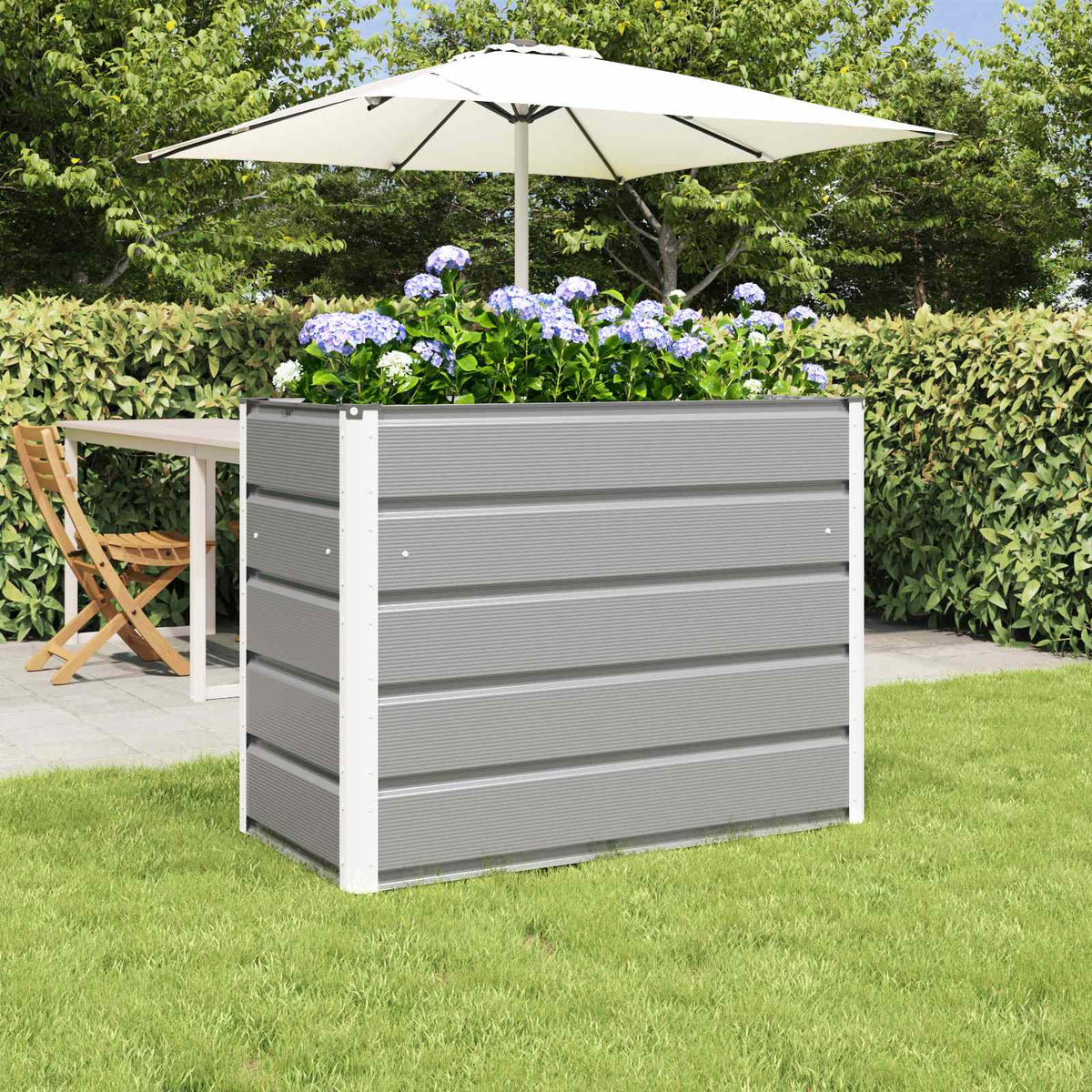 Jardinera Gris Claro 100 X 50 X 77 Cm Acero Galvanizado_1