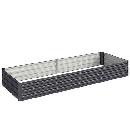 Outsunny Jardinera Elevada De Acero Galvanizado Con Fondo Abierto Gris_0