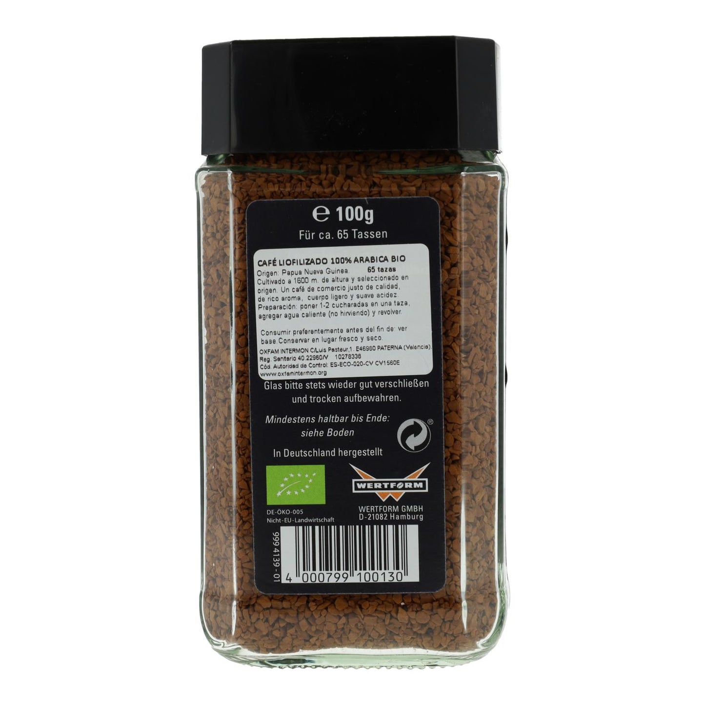 Café Comercio Justo Liofilizado Arabica BIO Mount Hagen 100g