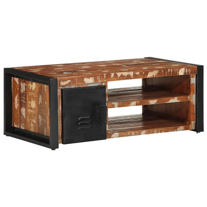Mesa De Centro Multicolor 90x50x36 Cm Madera Maciza Reciclada_1