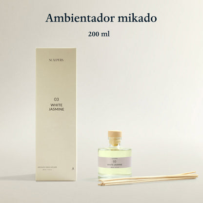 Difusor Mikado 200ml Jazmín Blanco Scalpers_1