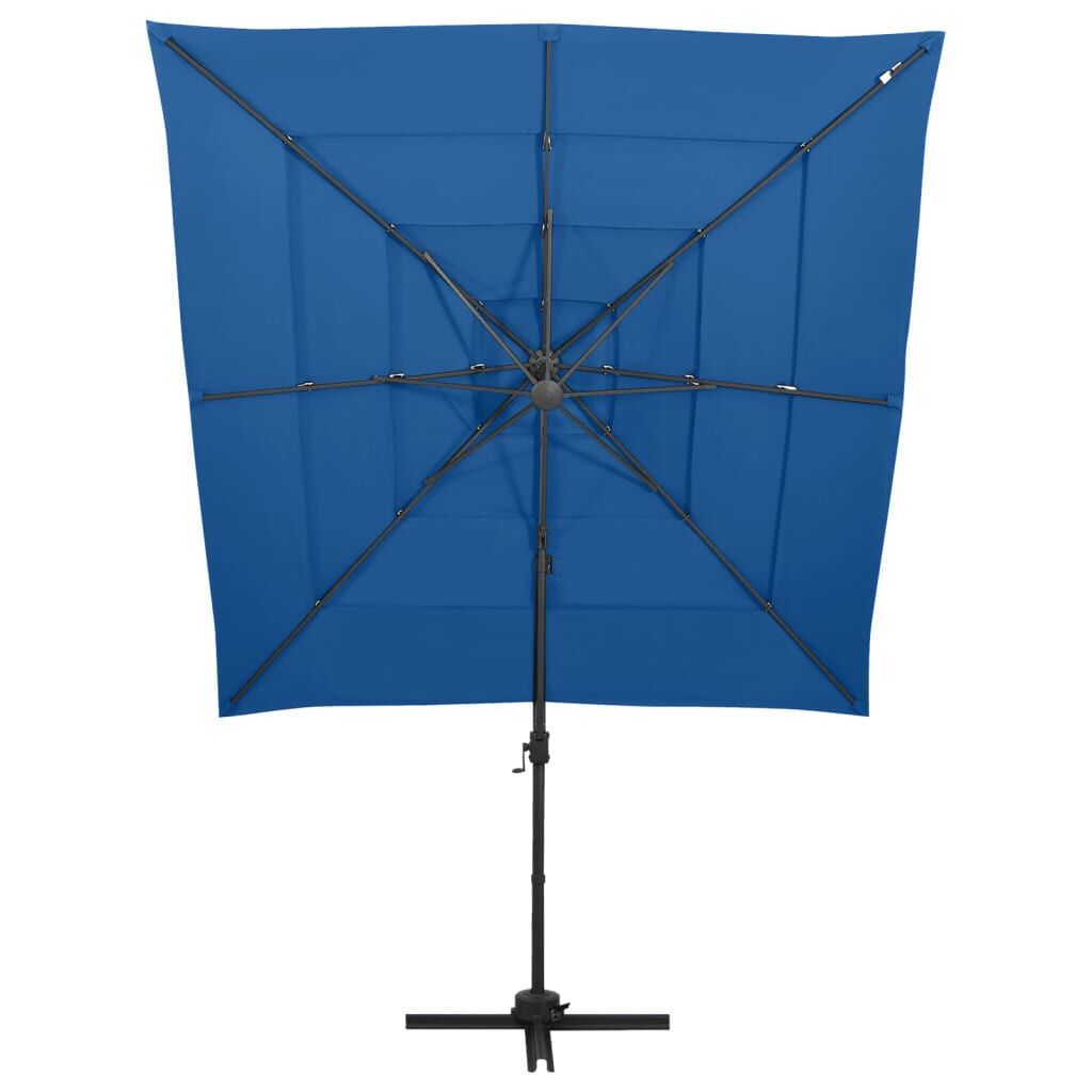 Vidaxl Sombrilla Jardín 4 Niveles Palo Aluminio Azul Celeste 250x250cm_1