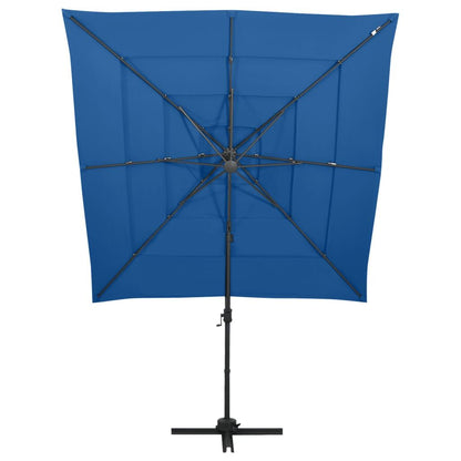Vidaxl Sombrilla Jardín 4 Niveles Palo Aluminio Azul Celeste 250x250cm_1