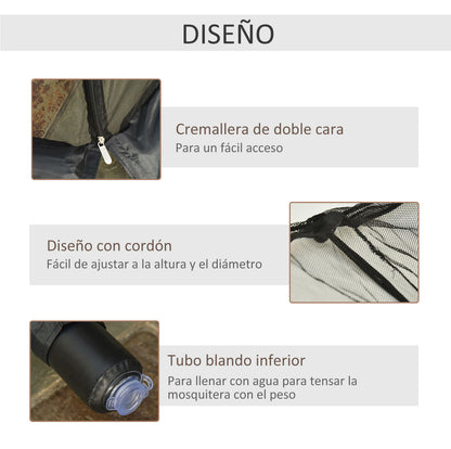 Outsunny Mosquitera Para Sombrillas Ø3 M Con Cremallera Tubo Rellenable De Agua_4