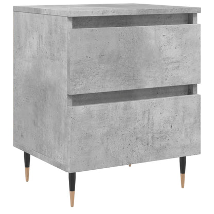 Mesita De Noche Madera De Ingeniería Gris Hormigón 40x35x50 Cm_0