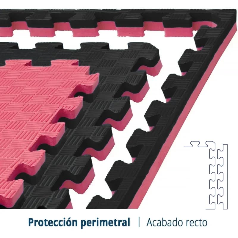 Artatami® Tatami Puzzle 1x1x25 Mm Rojo - Negro Pack Ahorro【8 Unidades】gimnasios - Fitness - Pilates - Yoga_2