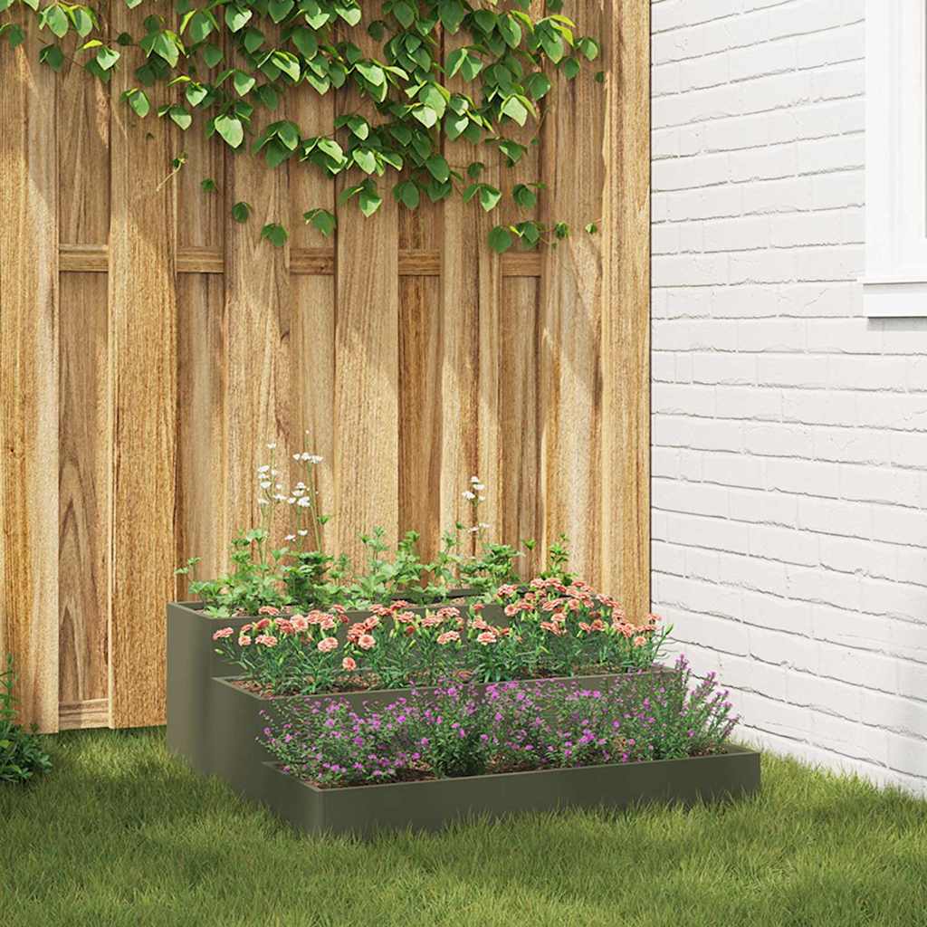 Macetero De Jardín Verde Oliva 90 X 90 X 35 Cm_1