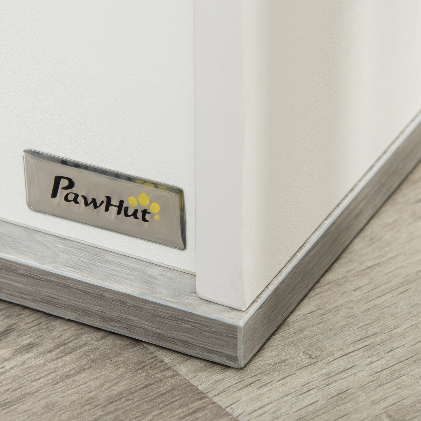Pawhut Caseta De Madera Para Perros Interior Cojín Lavable 84,5x54,5x75cm Blanco_3