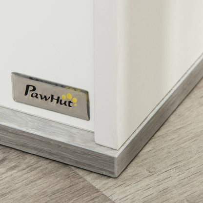 Pawhut Caseta De Madera Para Perros Interior Cojín Lavable 84,5x54,5x75cm Blanco_3
