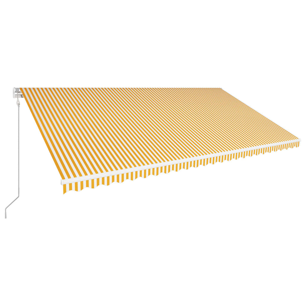 Vidaxl Toldo Automático Retráctil Amarillo Y Blanco 600x300 Cm_0