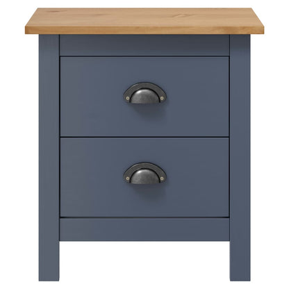 Mesita De Noche Hill Madera Maciza De Pino Gris 46x35x49,5 Cm_0