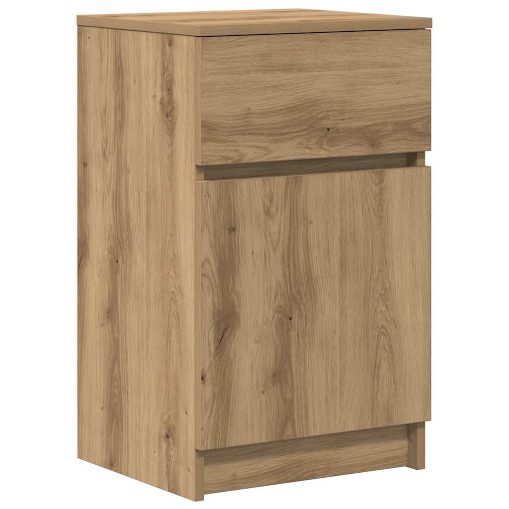 Mesita De Noche Madera De Ingeniería Roble Artisian 39x35x65 Cm_0