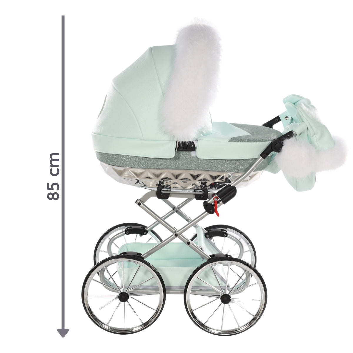 Carro De Muñecas Hand Craft Glitter Satin Classic Mint / Silver_1