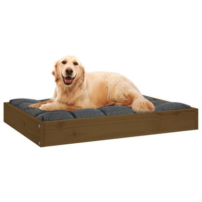Cama Para Perros Madera Maciza Pino Marrón Miel 71,5x54x9 Cm / Vetonek_2