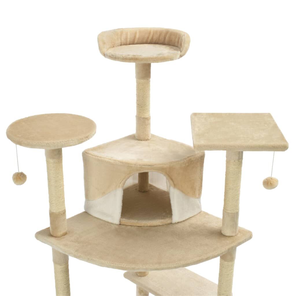 Vidaxl Rascador Para Gatos Con Poste De Sisal 203 Cm Beige Y Blanco_3