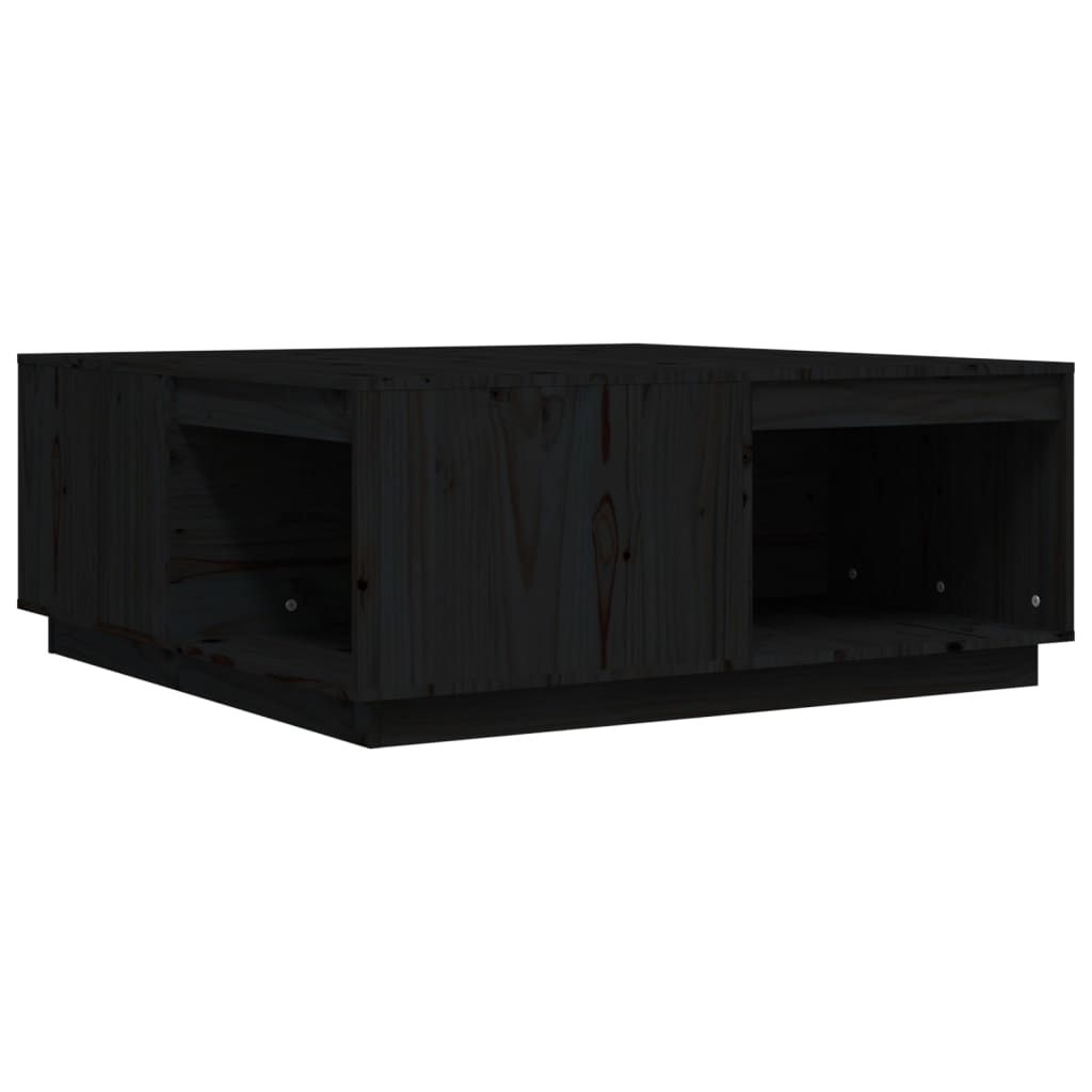 Mesa De Centro Madera Maciza De Pino Negro 100x101x40,5 Cm_0