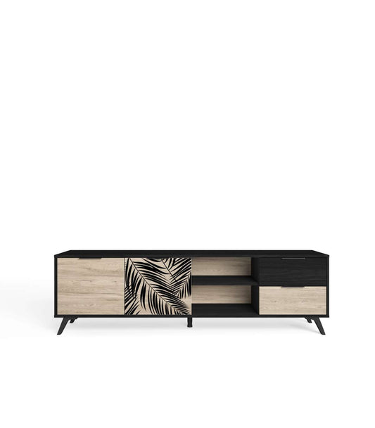 Mueble Tv 2 Puertas 2 Cajones Palma Acabado Sahara/bocamina, 53.1cm(alto) 180.5cm(ancho)_0