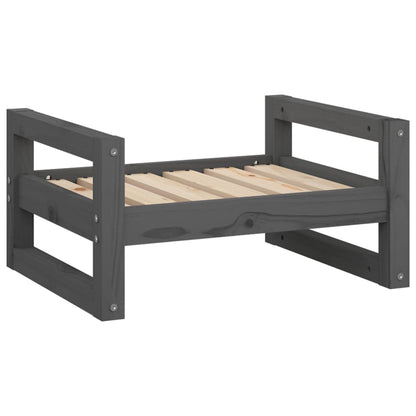 Vidaxl Cama Para Perros Madera Maciza De Pino Gris 55,5x45,5x28 Cm_0