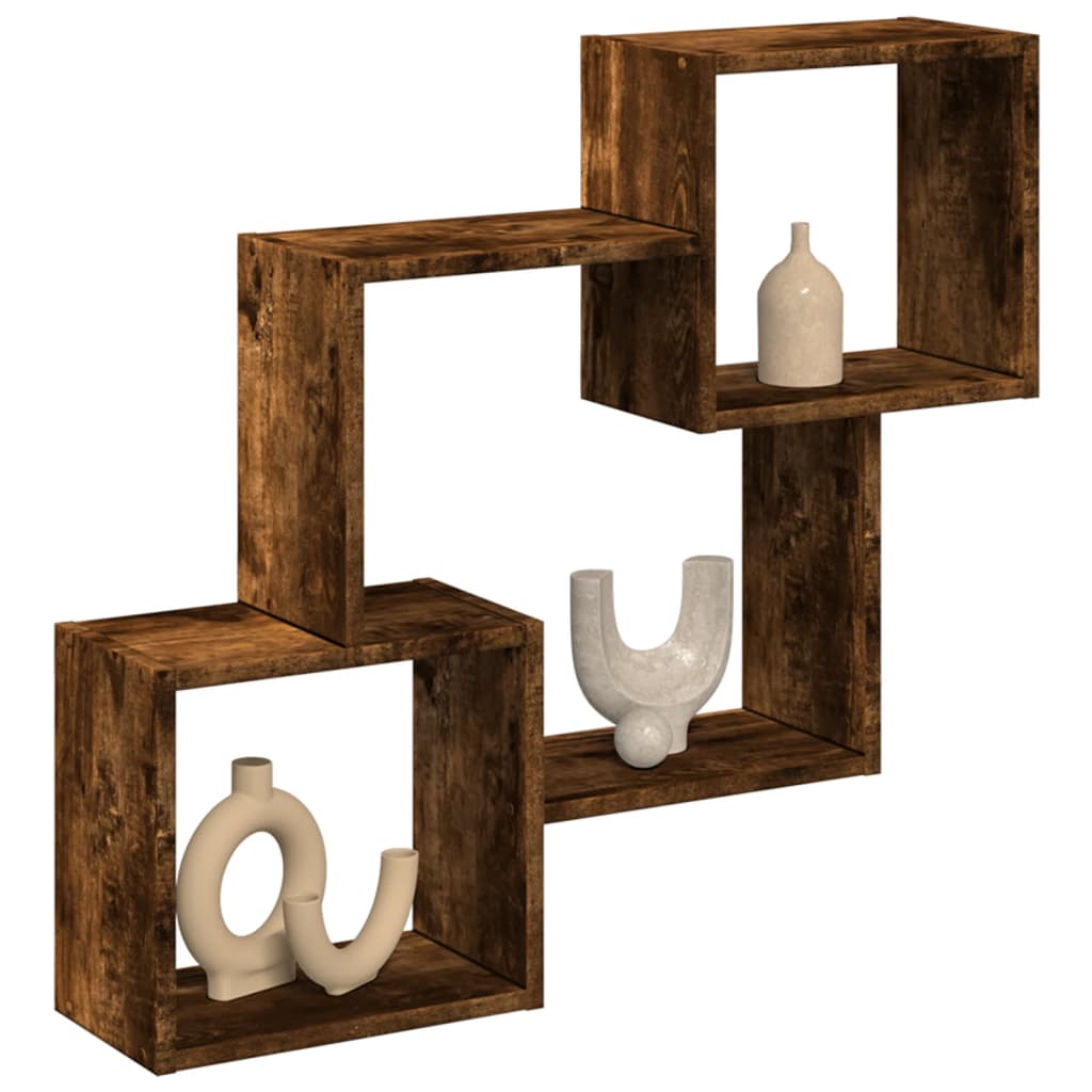 Armario De Pared Madera Ingeniería Roble Ahumado 78x18x71 Cm / Vetonek_5
