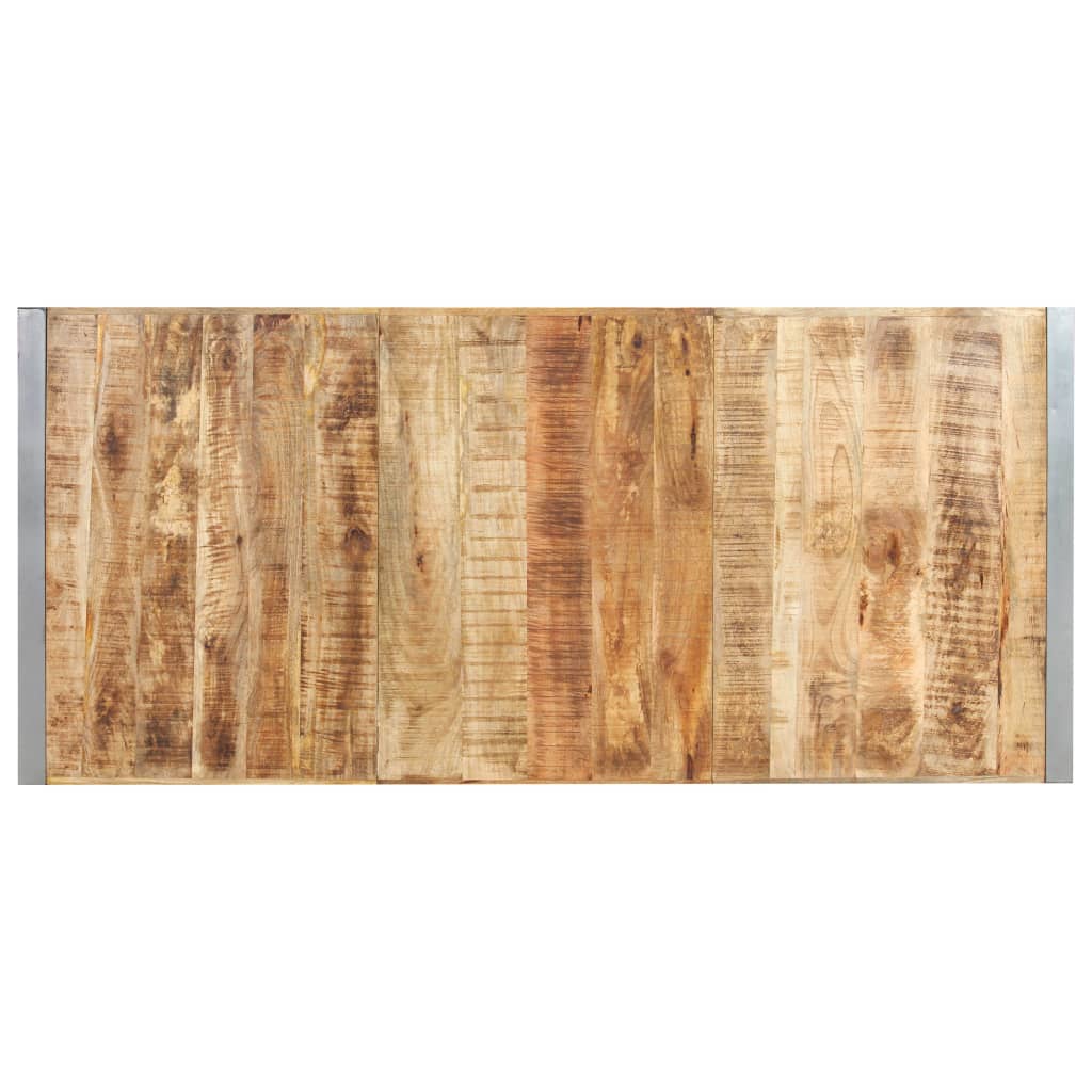 Mesa De Comedor Madera Maciza De Mango Rugosa 220x100x75 Cm_2