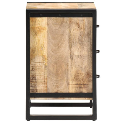 Mesita De Noche De Madera Maciza De Mango 40x35x55 Cm_2