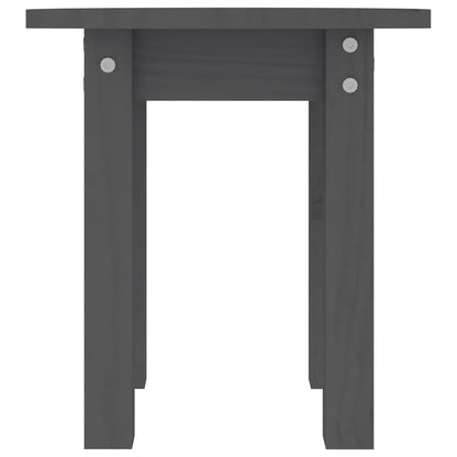 Mesa De Centro De Madera Maciza De Pino Gris Ø35x35 Cm_3