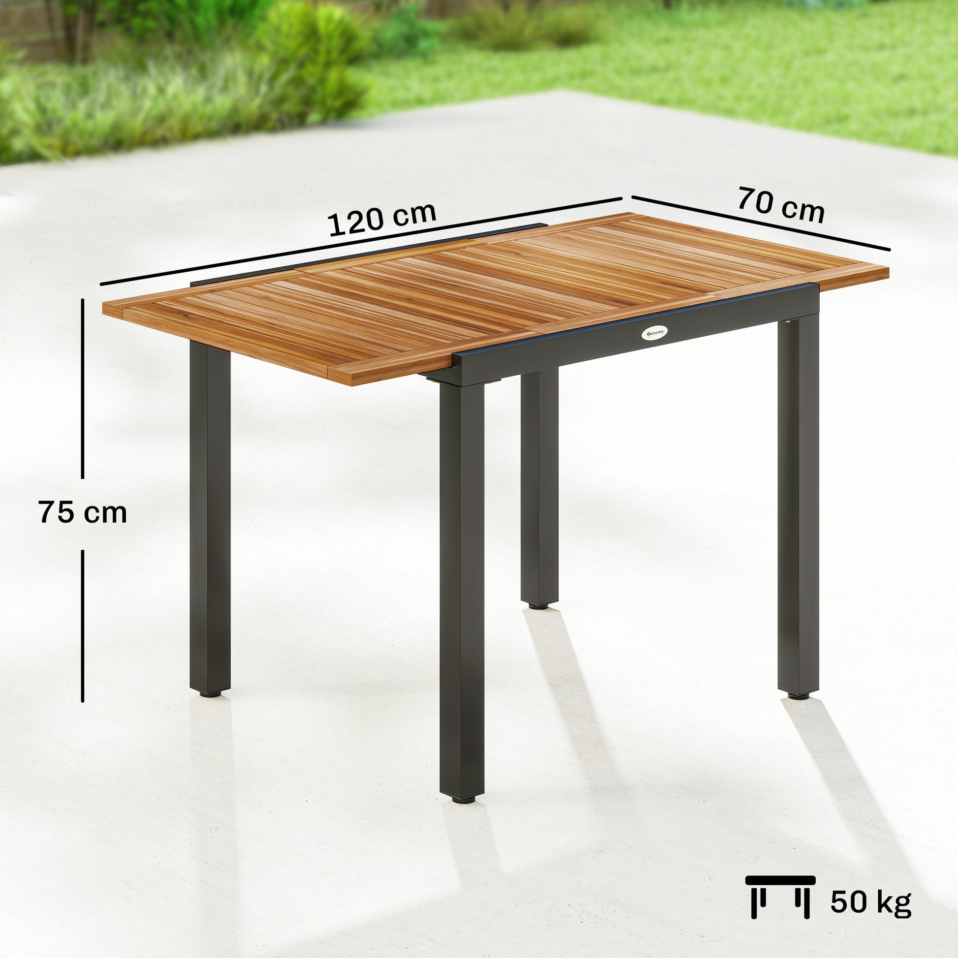 Outsunny Mesa De Jardín Extensible 120/80x70 Cm_2
