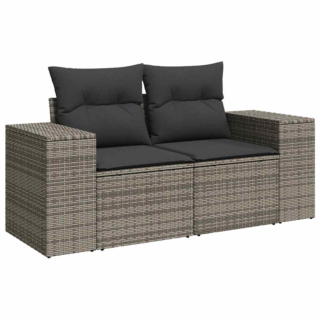Set De Muebles De Jardín 6 Pzas Y Cojines Ratán Sintético Gris / Vetonek_5