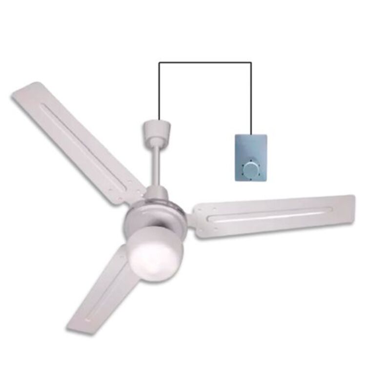 Ventilador De Techo Con Luz Diam. 120cm Mundofan Con Mando Empotrable A Pared_3