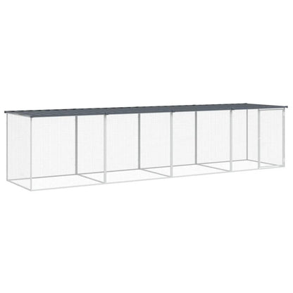 Vidaxl Gallinero Con Techo Acero Galvanizado Antracita 403x98x90 Cm_0