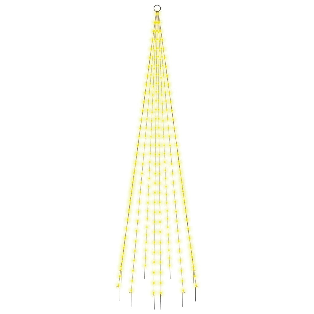 Vidaxl Árbol De Navidad En Asta De Bandera 310 Led Blanco Cálido 300cm_0