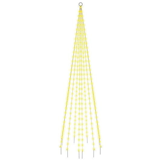 Vidaxl Árbol De Navidad En Asta De Bandera 310 Led Blanco Cálido 300cm_0