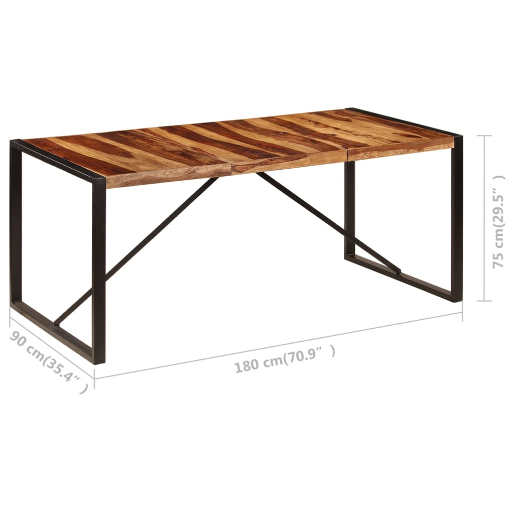 Mesa De Comedor 180x90x75 Cm Madera Maciza De Sheesham_4