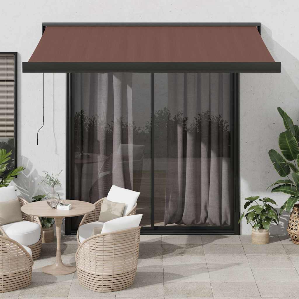 Toldo Retráctil Automático Marrón 350x250 Cm_1