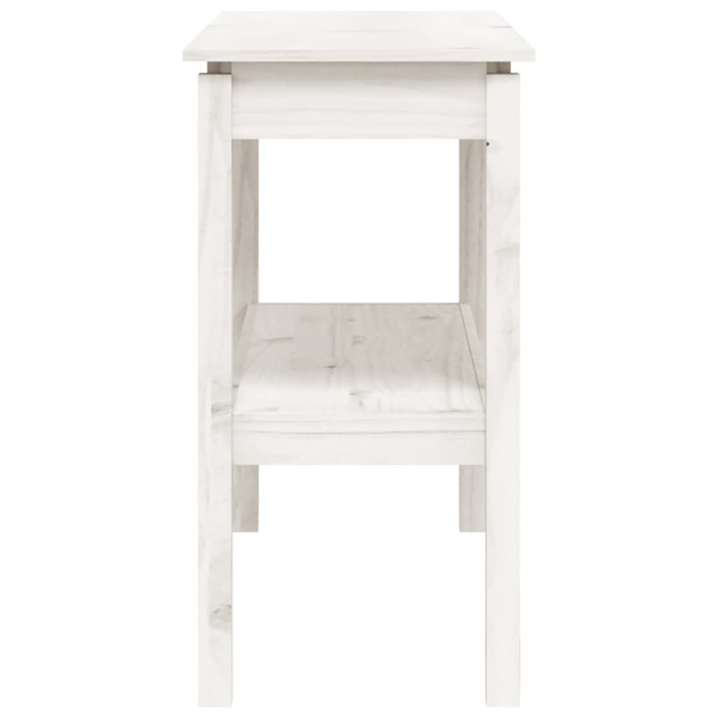 Mesa Consola De Madera Maciza De Pino Blanco 110x40x75 Cm_3