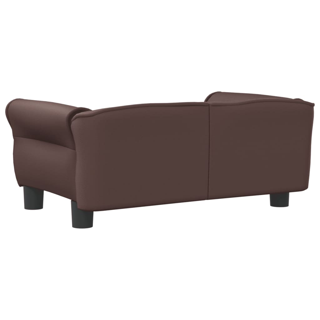 Cama Para Perros De Cuero Sintético Marrón 70x45x30 Cm / Vetonek_0