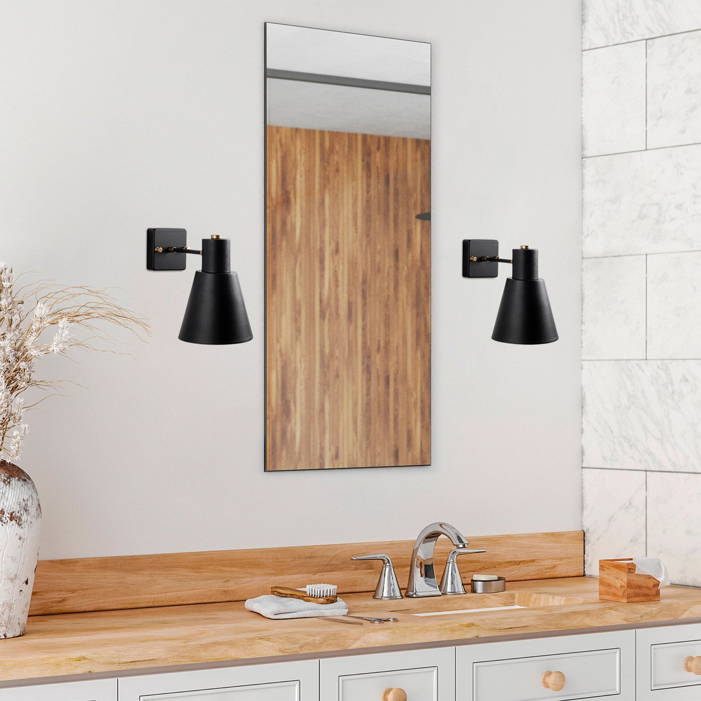 Aplique De Pared, Metal , Negro, 14x24x21, Casquillo E27 Max 40 W_3